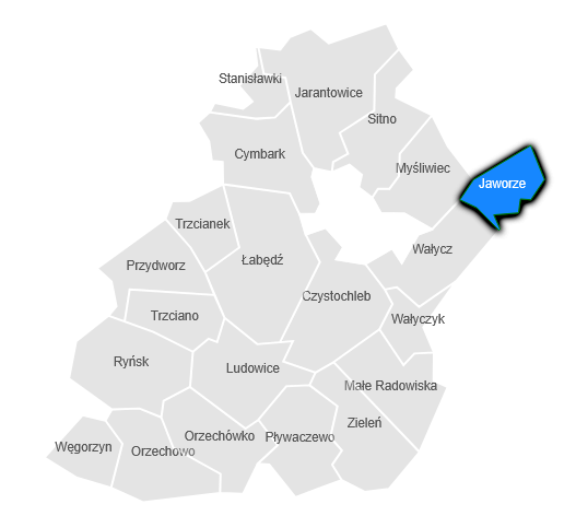 Mapa - sołectwo Jaworze
