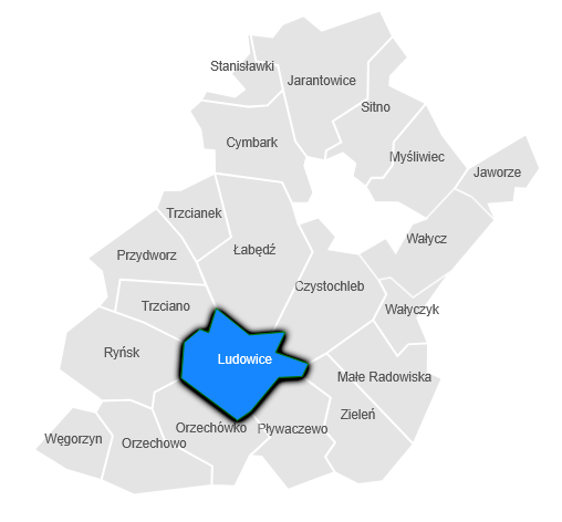 Mapa - sołectwo Ludowice