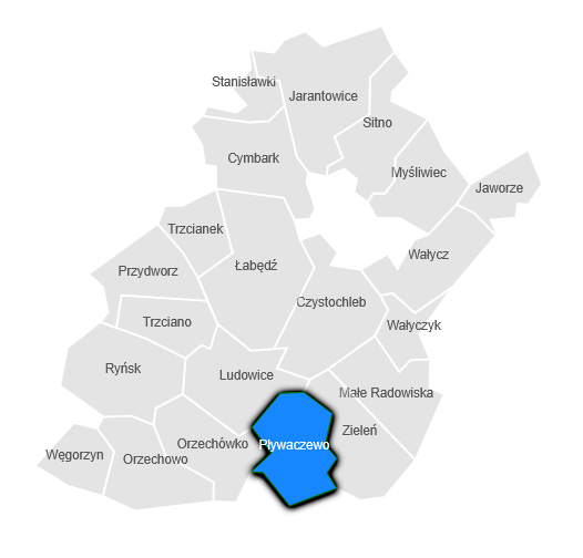 Mapa - sołectwo Pływaczewo