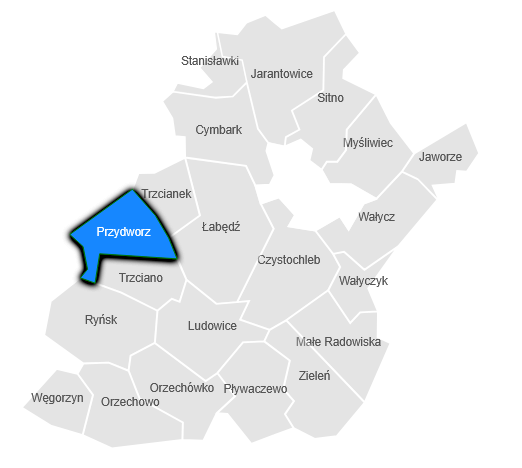 Mapa - sołectwo Przydw&oacute;rz