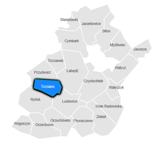 Mapa - sołectwo Trzciano